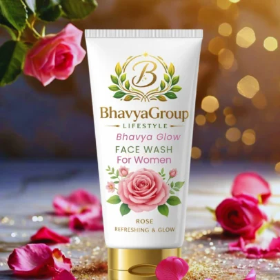 Start Your Day with a Burst of Rose Freshness! Give your skin the refreshing care it deserves with BhavyaGroup Lifestyle Bhavya Glow Face Wash. Specifically designed to gently cleanse while boosting your skin’s natural radiance, this face wash is the first step toward a flawless and glowing complexion. Infused with pure rose extracts, it washes away impurities without stripping your skin of its natural oils. Why It’s a Must-Have for Your Daily Routine: Deep Cleansing Action: Effectively removes dirt, pollution, and excess oil from your pores, leaving your face feeling clean and light. Instant Refreshment: The soothing properties of Rose instantly wake up tired skin, making it look fresh and revitalized. Natural Glow: Formulated to brighten your skin tone from the very first wash, giving you a healthy, luminous appearance. Gentle & Hydrating: Unlike harsh soaps, this face wash maintains your skin's moisture balance, ensuring your face feels soft—not tight or dry—after washing. Soothing Fragrance: Enjoy the calming and luxurious scent of fresh roses every time you cleanse. Key Benefits: Pollution Defense: Clears away daily grime and environmental pollutants. Even Skin Tone: Helps in reducing dullness for a more uniform complexion. Suitable for All Skin Types: Whether you have oily, dry, or combination skin, this gentle formula works perfectly for everyone. How to Use for Best Results: Step 1: Wet your face and neck with lukewarm water. Step 2: Squeeze a small amount of Bhavya Glow Face Wash onto your palms. Step 3: Gently massage in a circular motion, focusing on the forehead, nose, and chin. Step 4: Rinse thoroughly with water and pat dry with a soft towel. Pro-Tip: Follow up with our Bhavya Glow Rose Moisturizing Cream to lock in that radiant glow!