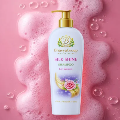 BhavyaGroup Lifestyle Silk Shine Shampoo for Women – For Soft, Smooth & Shiny Hair (Rose Infused)